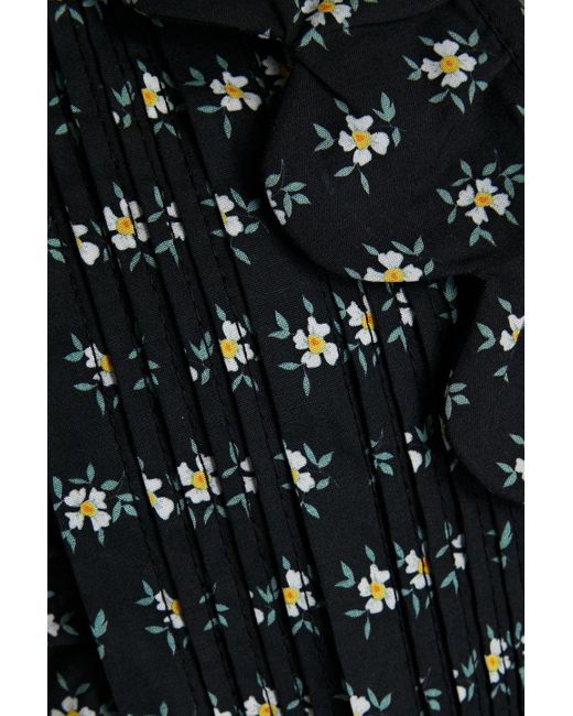 Sea Black Pascala Ruffled Floral-print Cotton Mini Dress