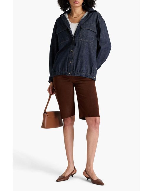 Brunello Cucinelli Blue Jeansjacke mit zierperlen