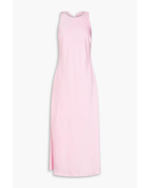 Claudie Pierlot Pink Cutout Satin Midi Dress