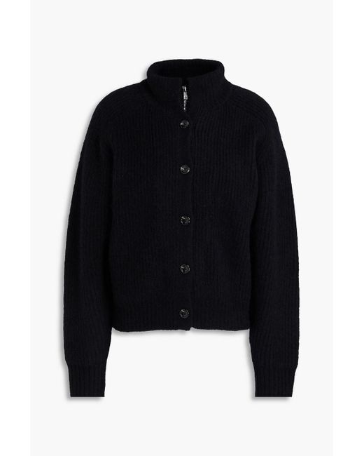 3.1 Phillip Lim Black Ribbed Alpaca-Blend Cardigan