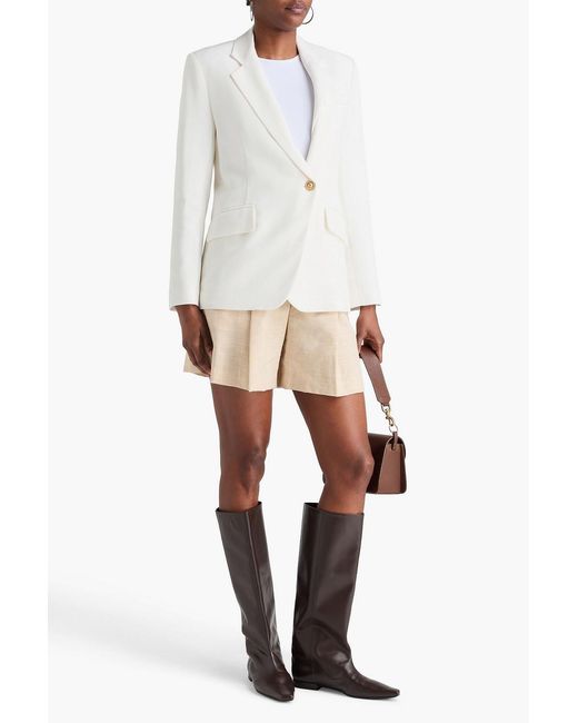 Claudie Pierlot White Double-breasted Lyocell-blend Blazer