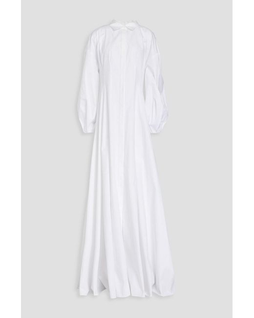 Carolina Herrera White Cotton Maxi Shirt Dress