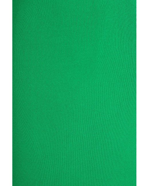 Victoria Beckham Green One-shoulder Stretch-knit Maxi Dress
