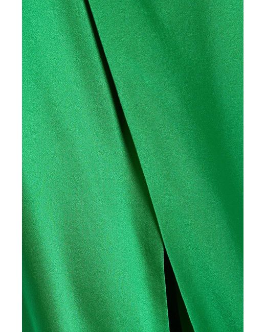 Michelle Mason Silk-Satin Wrap Gown in Green | Lyst