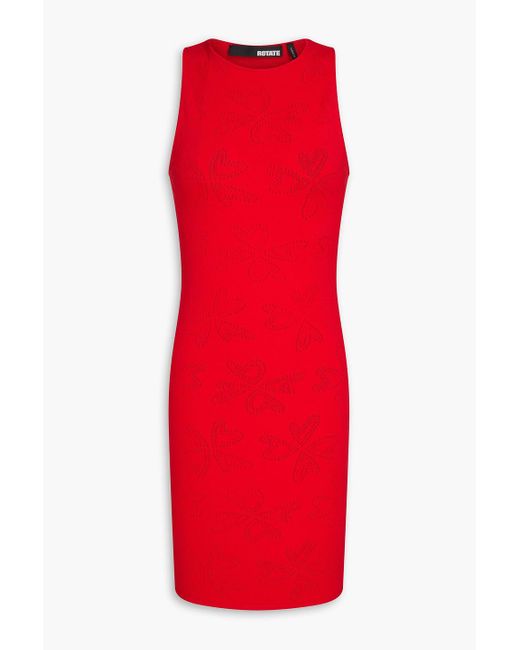 ROTATE BIRGER CHRISTENSEN Red Minikleid in pointelle-strick