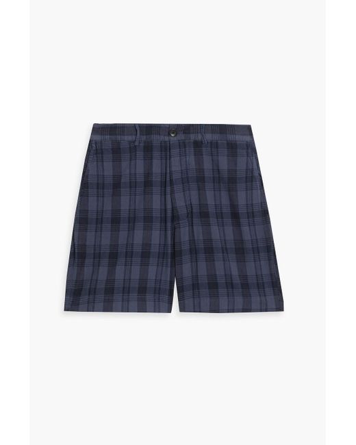 Alex Mill Blue Checked Cotton Shorts for men
