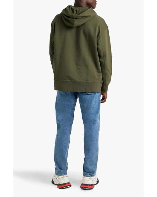 Y-3 Green French Cotton-terry Hoodie for men