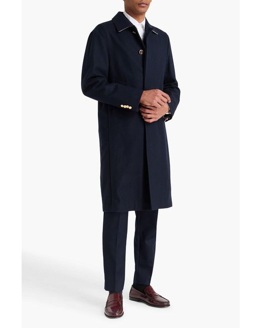 Thom Browne Blue Wool-Felt Coat for men