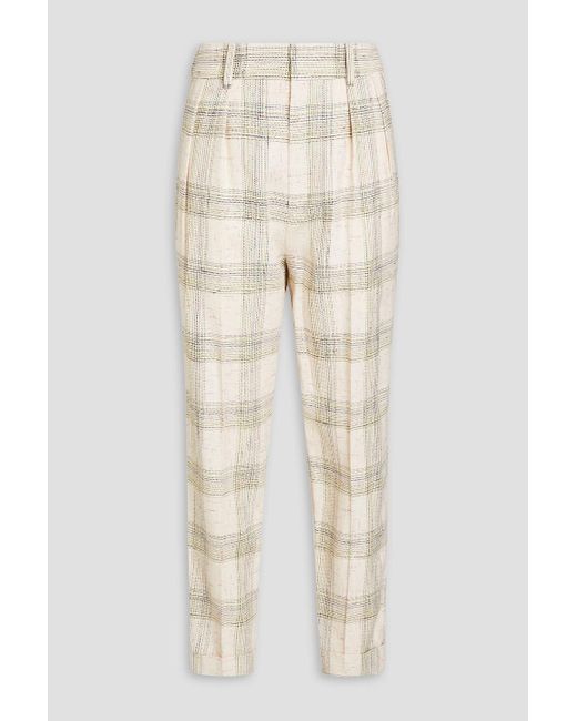 Isabel Marant Natural Checked Corduroy Tapered Pants