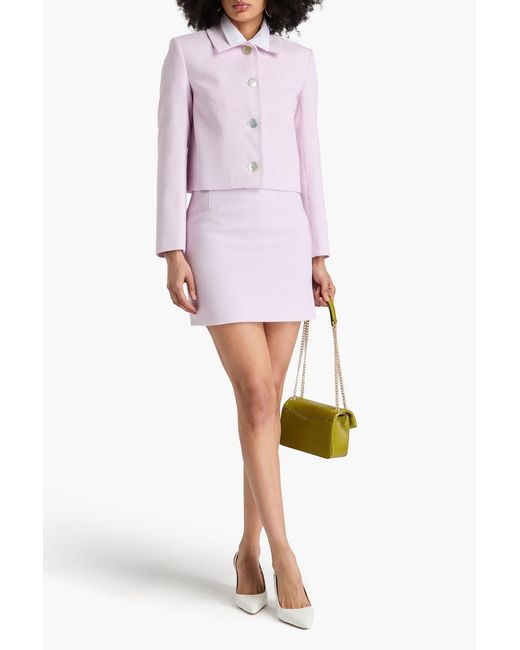 Claudie Pierlot Pink Prince Of Wales Checked Bouclé-Tweed Mini Skirt