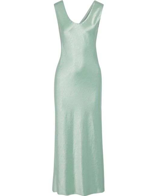 Theory Green Draped Satin Gown Mint
