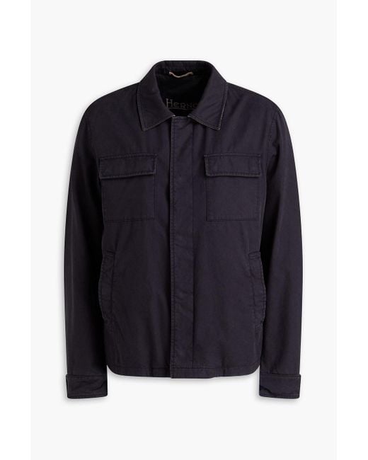 Herno Blue Cotton-twill Field Jacket for men