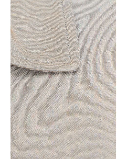 Giorgio Armani White Belted Linen-Blend Twill Trench Coat for men