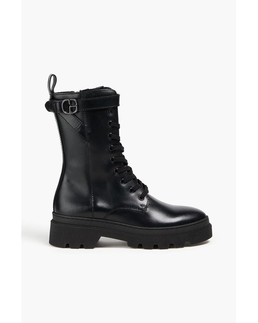 Claudie Pierlot Black Leather Combat Boots