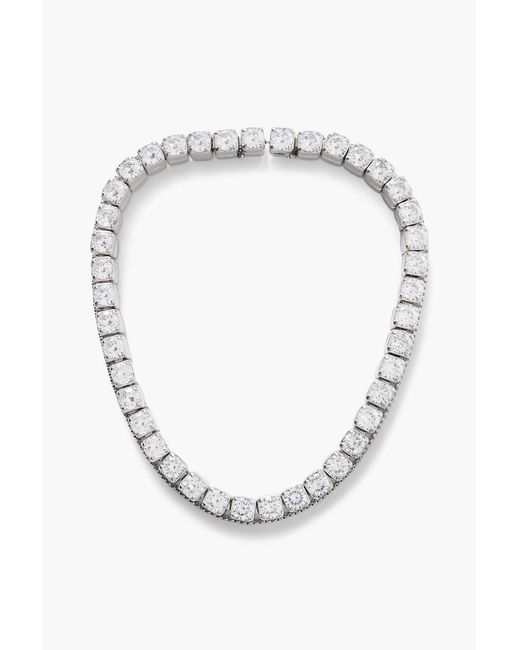 Jil Sander White Tone Crystal Necklace