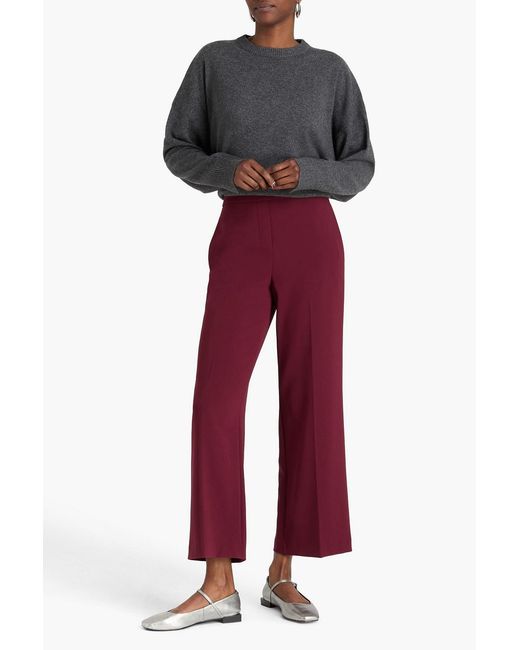 Theory Red Crepe Wide-Leg Pants