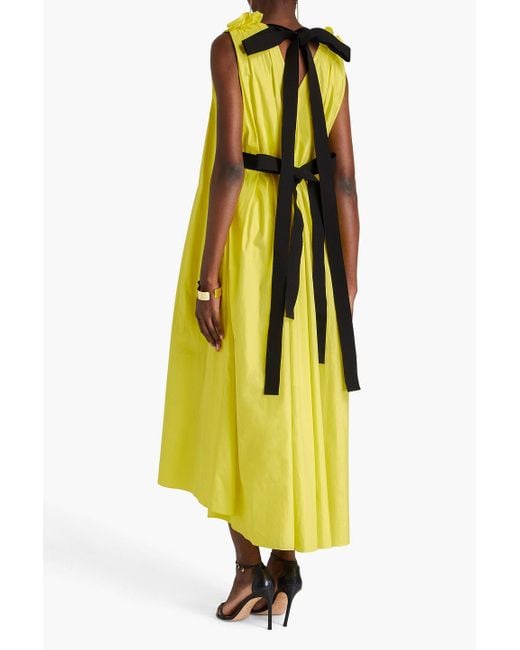 Roksanda Yellow Erosa Cotton-poplin Maxi Dress