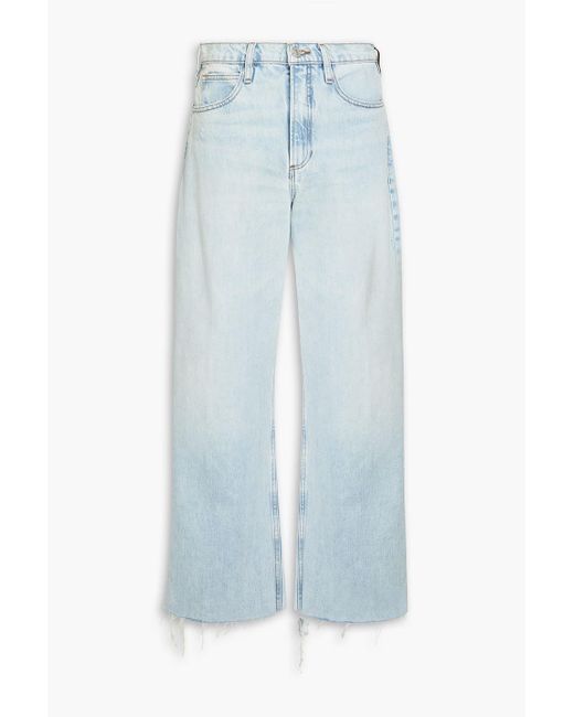 FRAME Blue Faded Denim Wide-leg Jeans