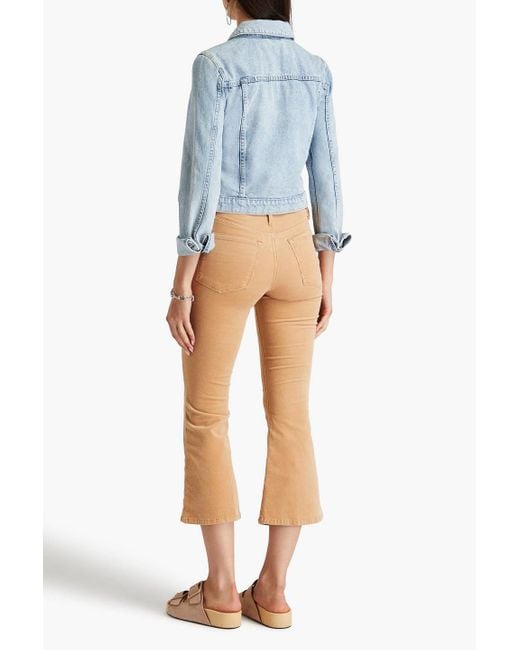 FRAME Natural Le Crop Flare Cotton-blend Corduroy Kick-flare Pants