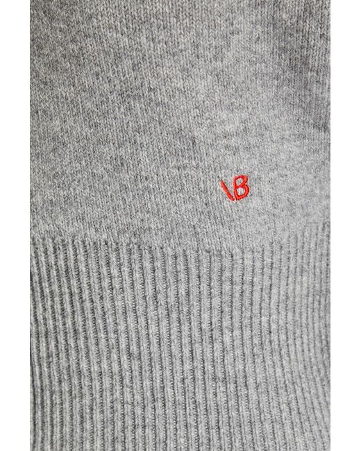 Victoria Beckham Gray Cashmere-blend Turtleneck Sweater