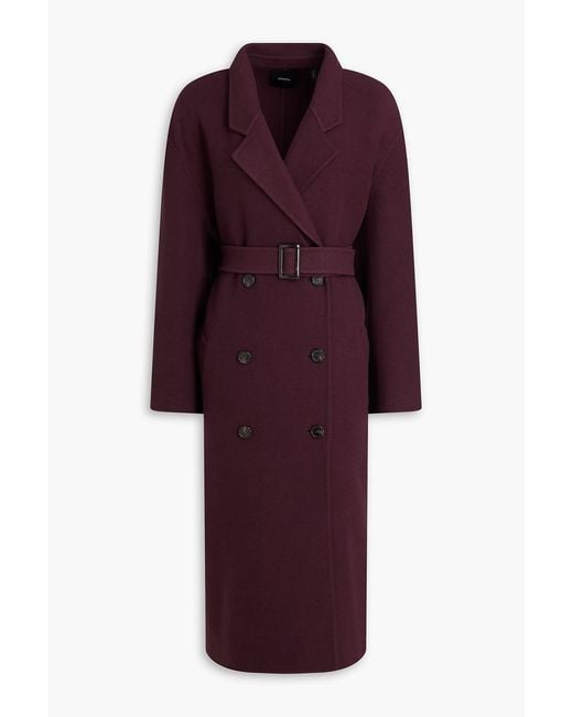 Theory Purple Wool And Cashmere-Blend Trench Coat
