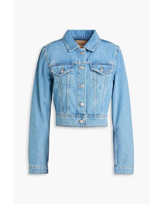 PAIGE Blue Chantal Cropped Denim Jacket