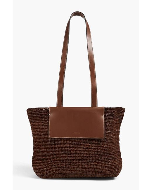 FRAME Brown Le Market Ramie And Leather Tote