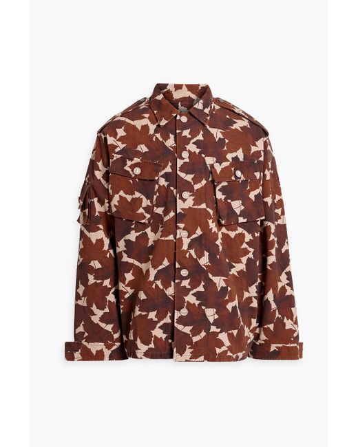 Acne Brown Printed Cotton-canvas Jacket for men