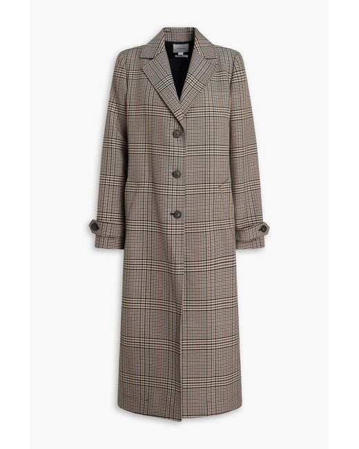 Vince Brown Houndstooth Wool-Blend Coat