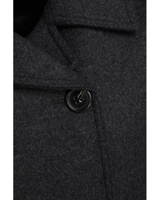 Theory Black Double-breasted Wool-blend Felt Coat