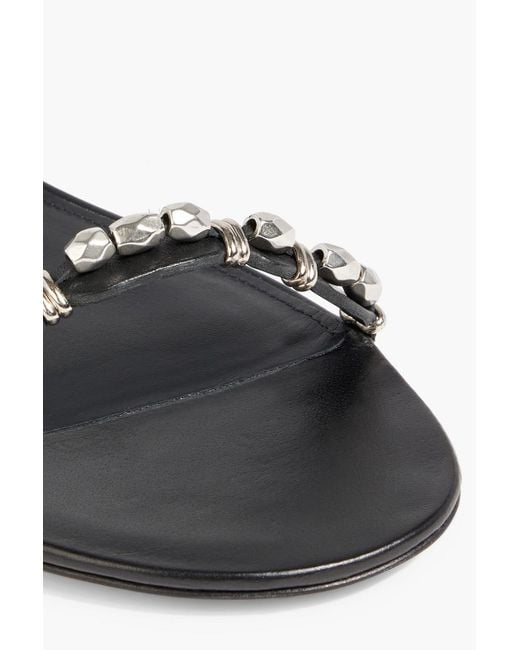 Isabel Marant Black Bijoux Embellished Leather Sandals