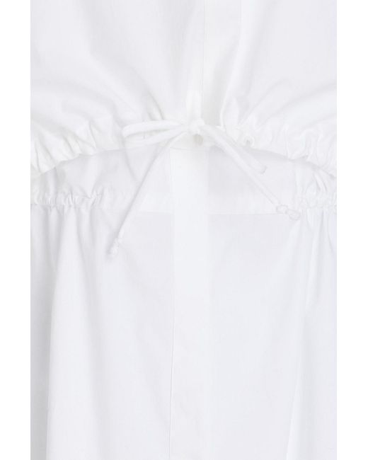 Emporio Armani White Kleid aus baumwollpopeline