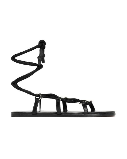 IRO Black Tao Lace-Up Leather Sandals