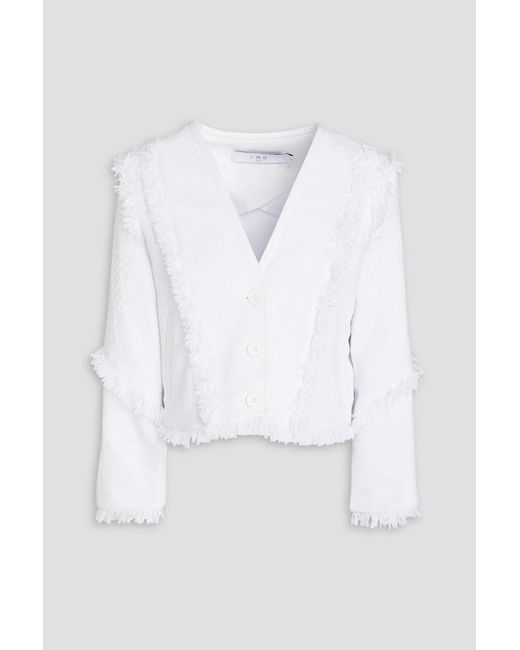 IRO White Negila Cropped Bouclé-tweed Jacket
