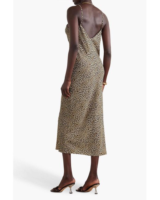 Norma Kamali Multicolor Leopard-print Crepe Midi Slip Dress
