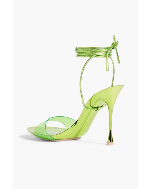 Gianvito Rossi Green Spice Glass 95 Leather And Pvc Sandals