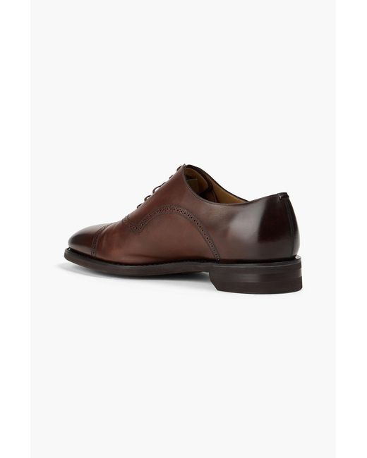 Bally Brown Scotch Leather Oxford Shoes for men