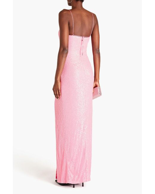 ROTATE BIRGER CHRISTENSEN Pink Sequined Tulle Gown