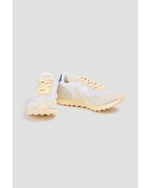 Veja White Rio Branco Mesh And Suede Sneakers