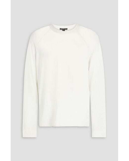 James Perse White Slub Linen-blend Sweater for men