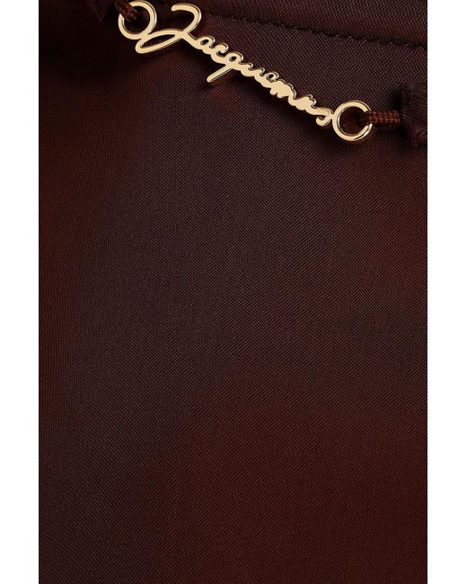 Jacquemus Brown Midirock aus satin mit verzierung