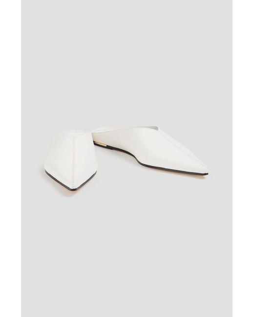 STUDIO AMELIA White Toro Leather Slippers