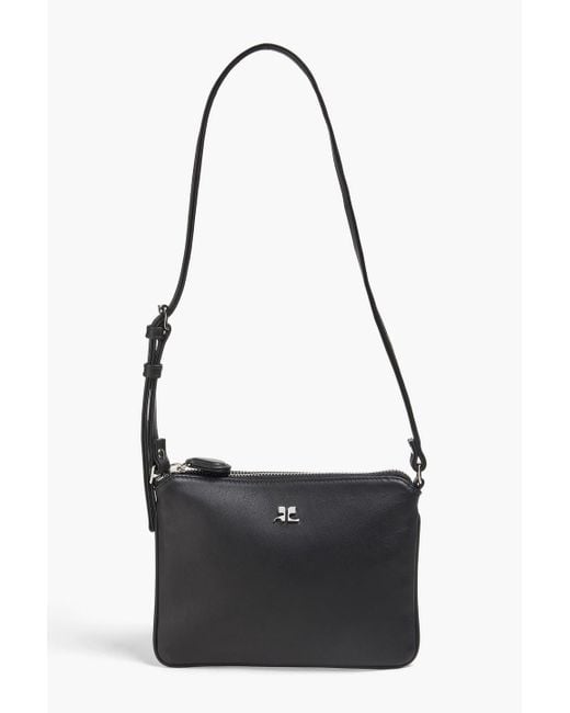 Courreges Black Schultertasche aus leder