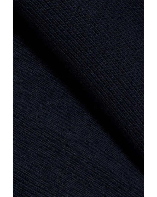 Nanushka Blue Canaan Belted Ribbed-knit Turtleneck Midi Dress