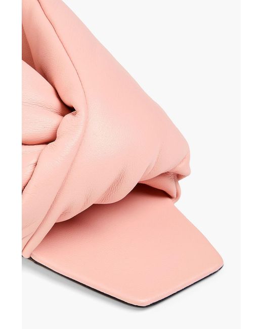 STUDIO AMELIA Pink Croissant 90 Twisted Leather Mules