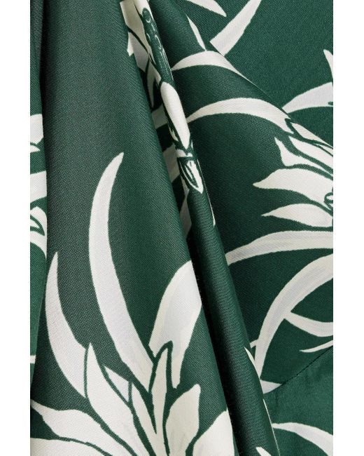Rag & Bone Green Larissa Floral-print Silk-blend Charmeuse Maxi Slip Dress