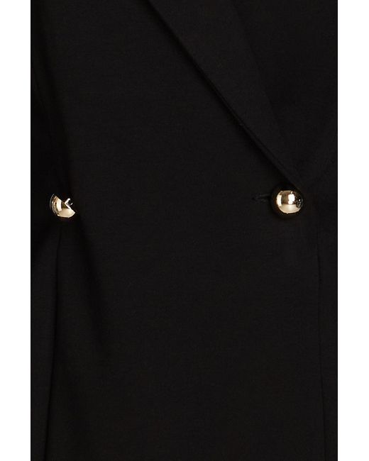 Sandro Black Open-back Button-embellished Jersey Mini Tuxedo Dress