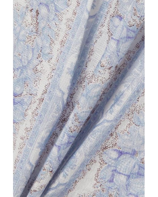 Lug Von Siga Sybill Crochet-trimmed Floral-print Linen Maxi Dress in