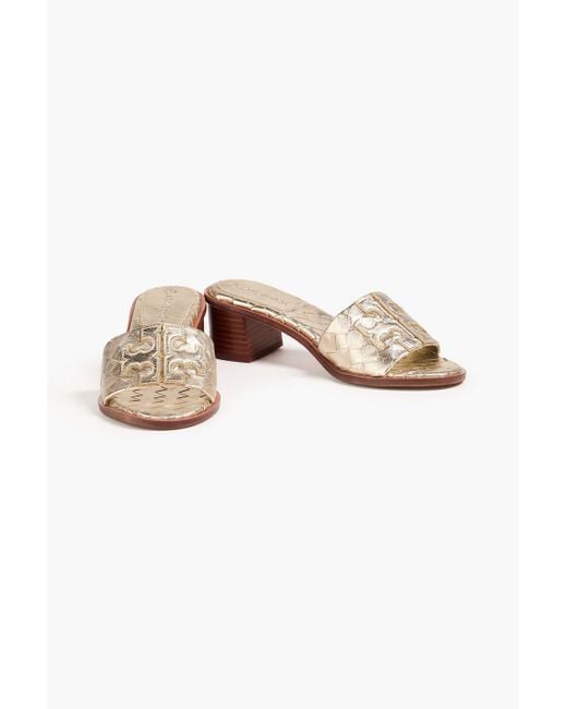 Tory Burch Pink Ines Braided Leather Mules