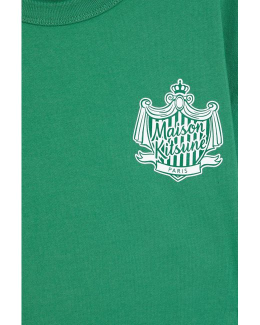 Maison Kitsuné T-shirt aus baumwoll-jersey mit logoprint in Green für Herren